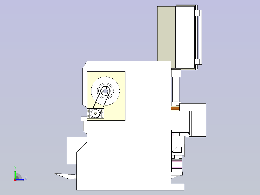C845B 机床三维模型左视图