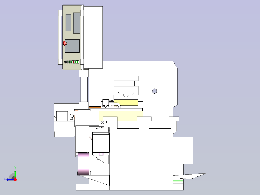 C845B 机床三维模型右视图
