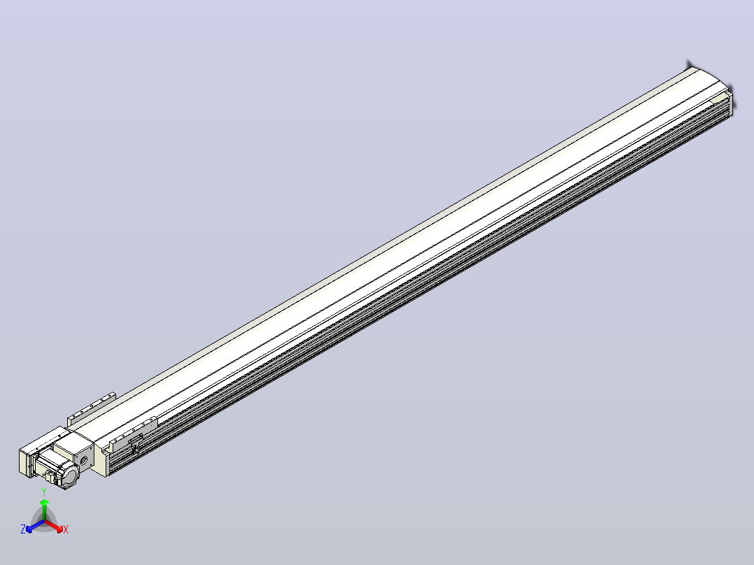 皮带直线轴半封闭可选导轨TPA-HNB-202D-140-L2450-ML-C-P75-N3正等轴测图