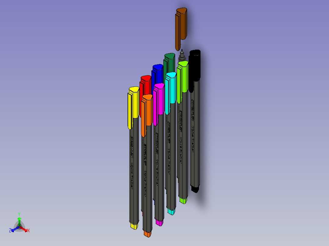 施德楼 triplus Fineliner 套装 10正等轴测图