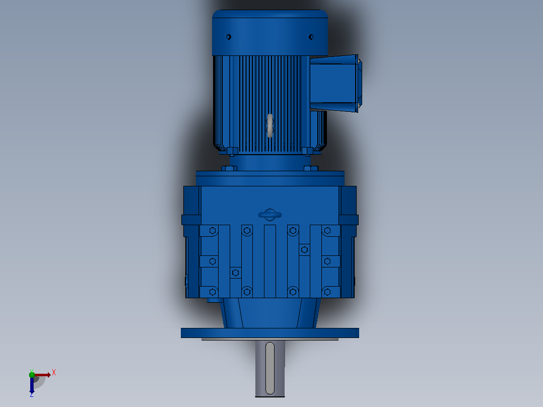 RF87法兰轴伸式安装斜齿轮减速机RF87-Y1.1-4P-90S-M1-0°-Φ300俯视图