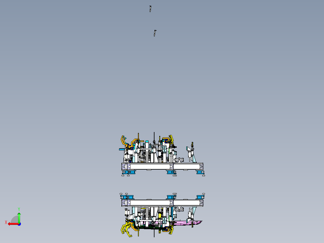 卡车驾驶室车门焊接夹具后视图
