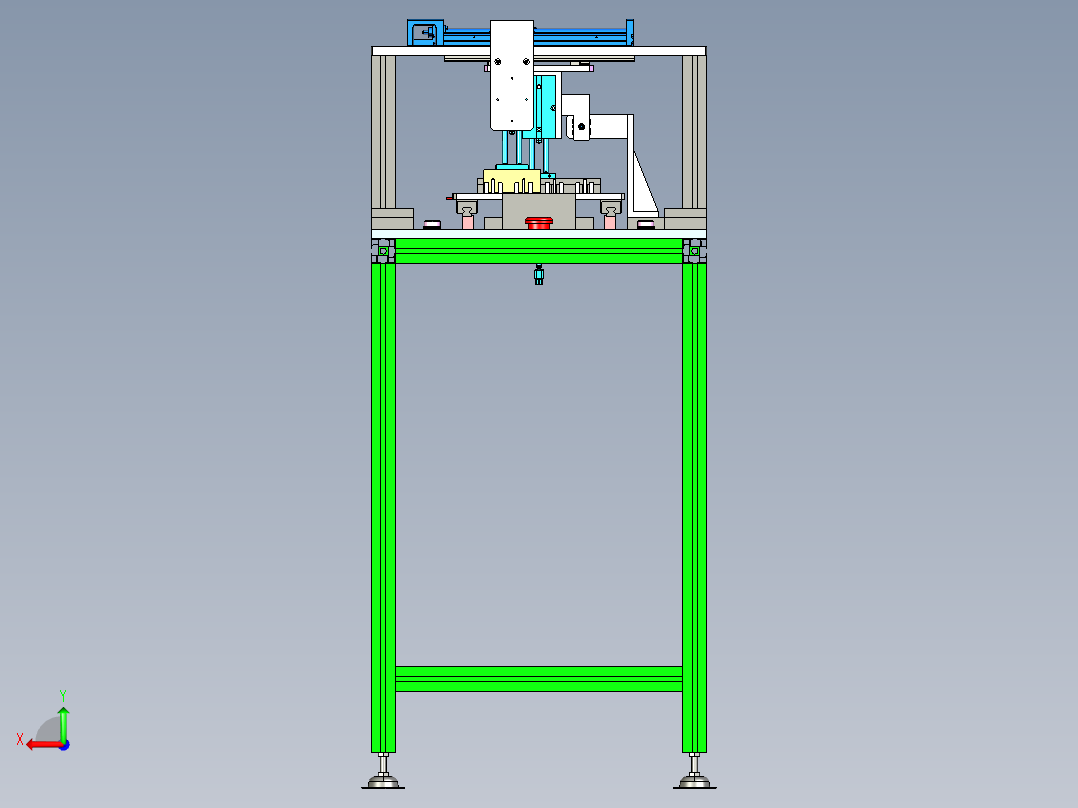 羊毛刷打磨设备（三工位）3D模型后视图
