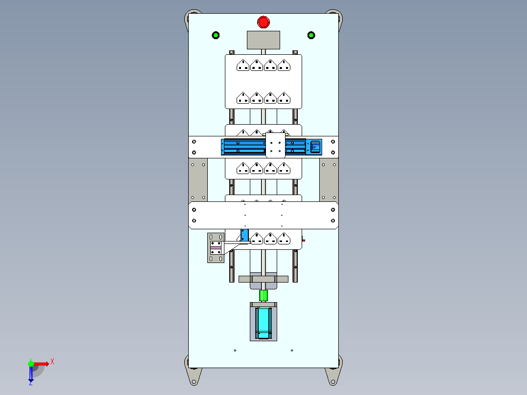 羊毛刷打磨设备（三工位）3D模型俯视图
