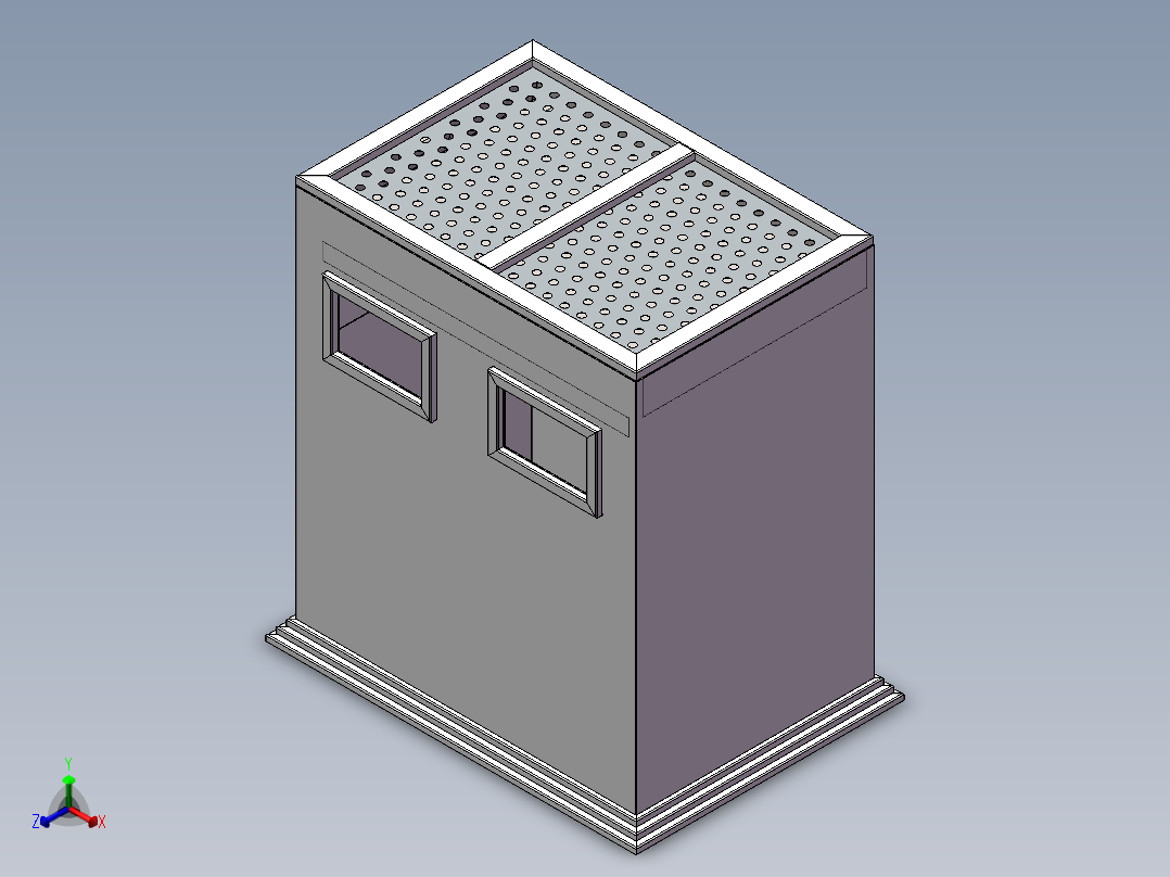 solidworks 钣金＋焊件 垃圾箱正等轴测图