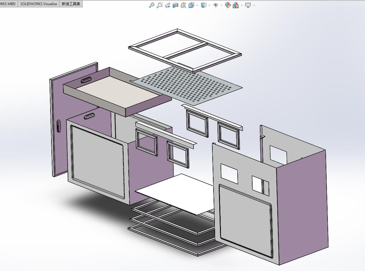 solidworks 钣金＋焊件 垃圾箱