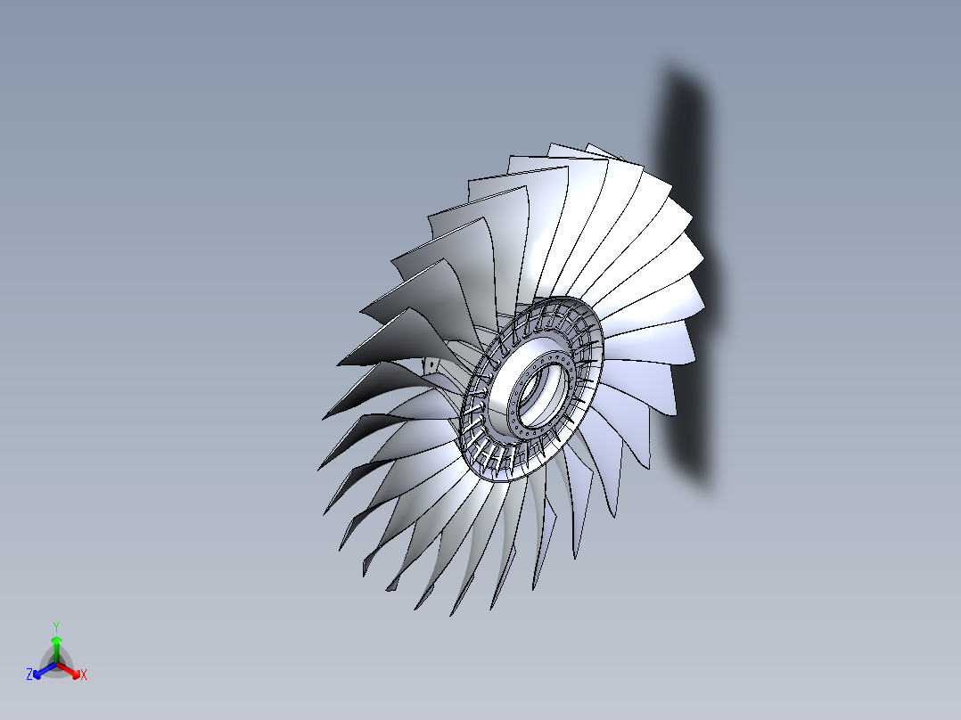 涡轮风扇发动机空心大叶片附IGS文件