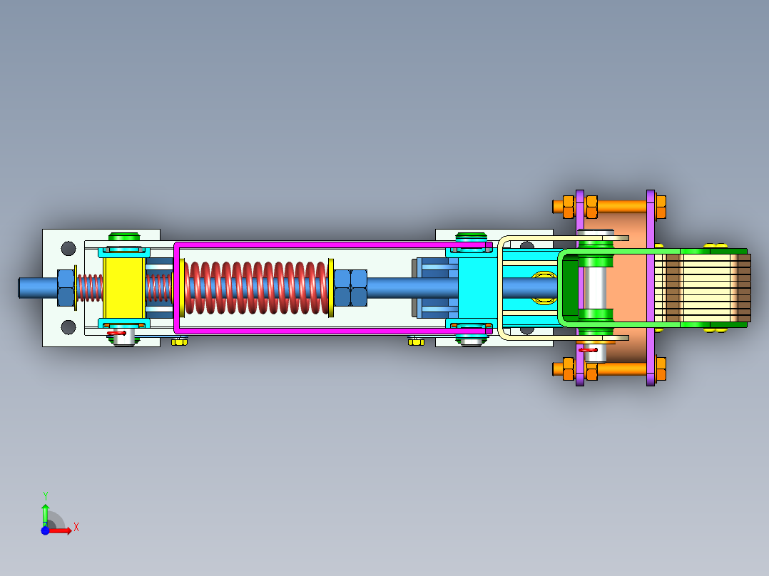 磁力制动架前视图