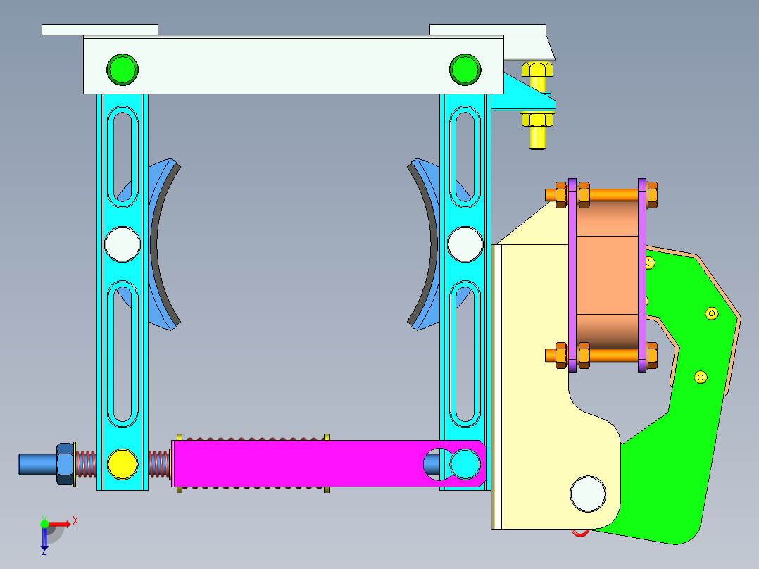 磁力制动架俯视图