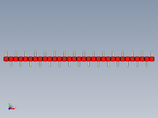 彩色公排针 100mil 2.54mm 系列-DS1022_red_31p_100mil_Type_SMT_R1_rev1.0前视缩略图