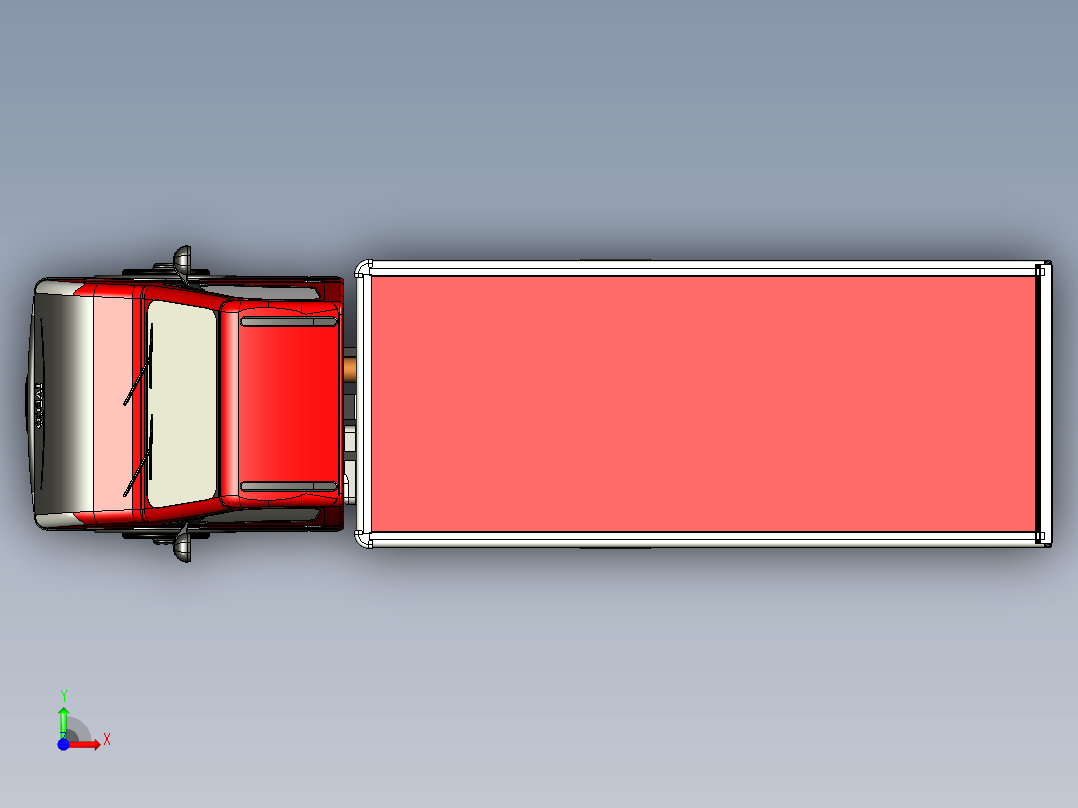 36-发电机用卡车 3d模型图纸前视图