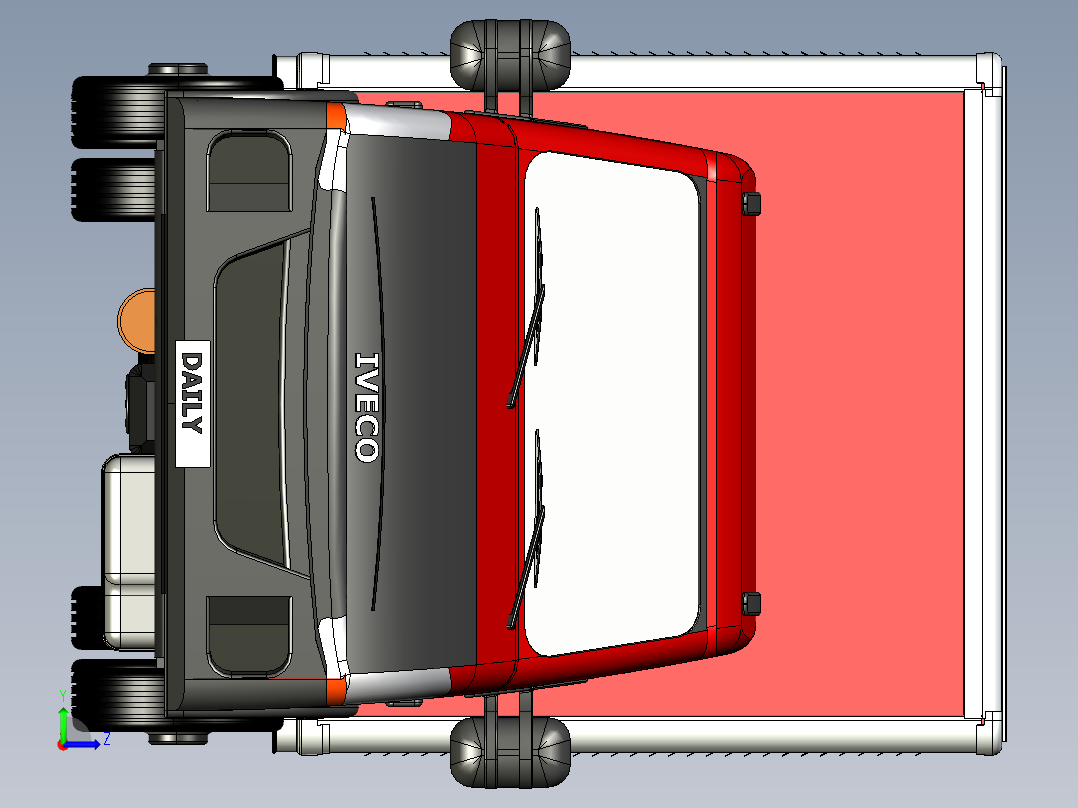 36-发电机用卡车 3d模型图纸左视图