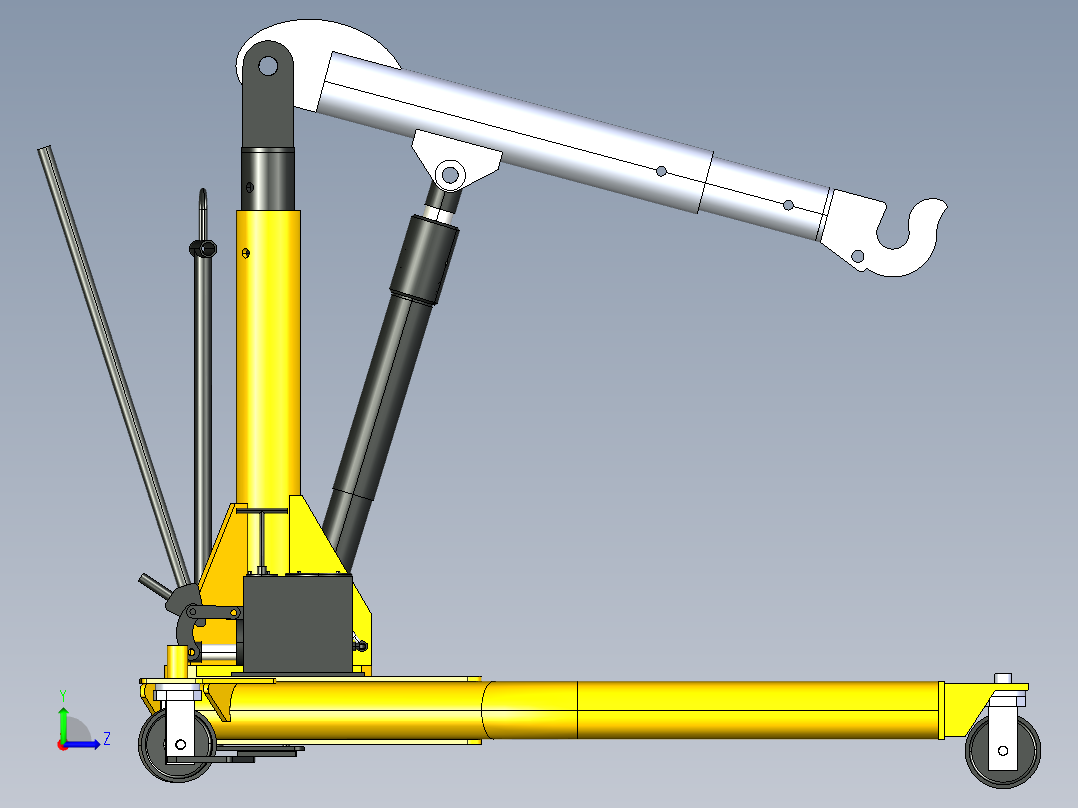 小型起重机左视图