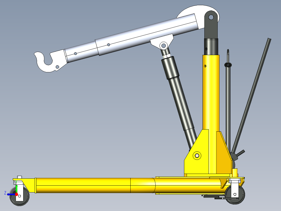 小型起重机右视图