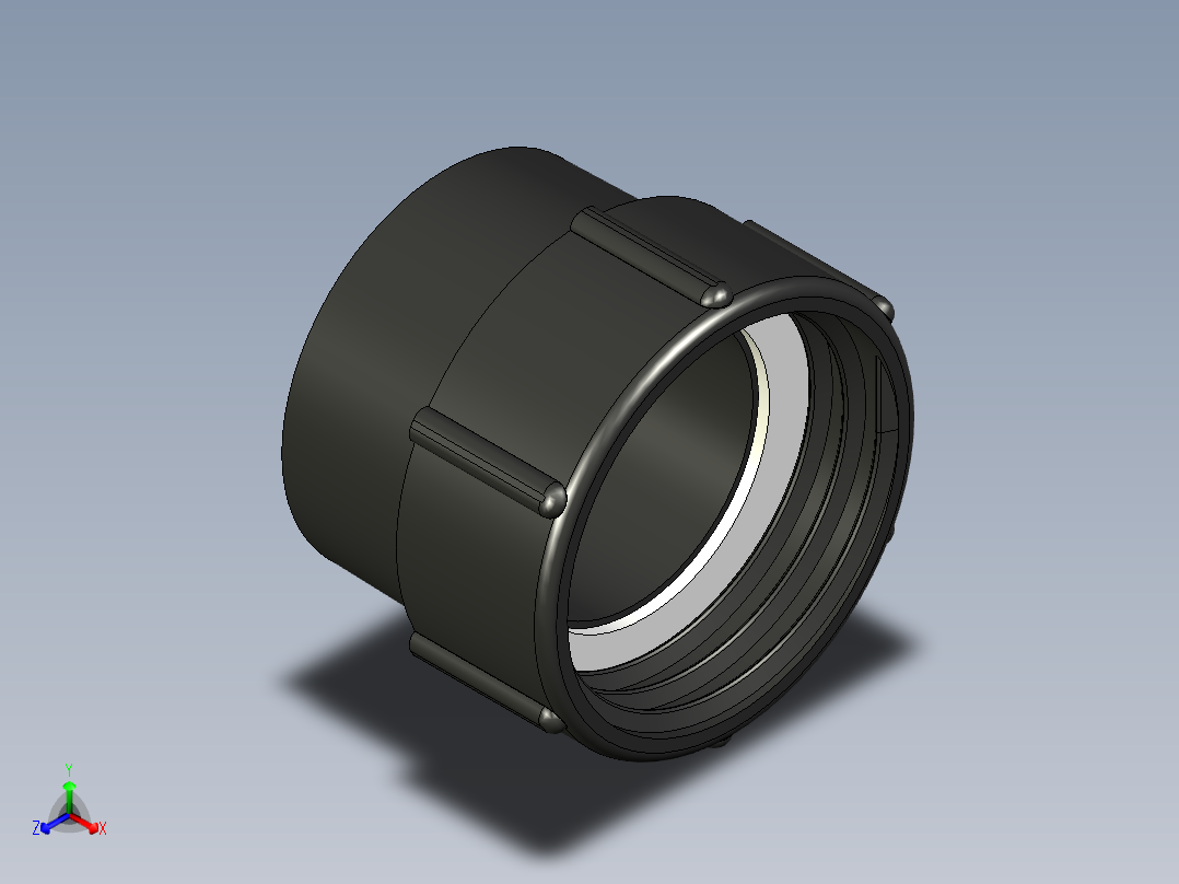 2 英寸 IBC 手提袋阀门适配器连接器 IBC 罐式集装箱接头正等轴测图