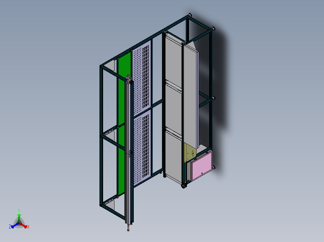 滚筒皮带线正等轴测图