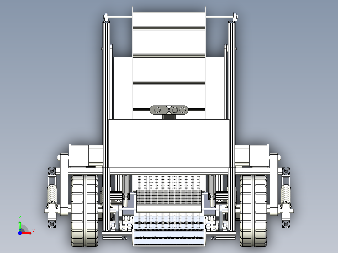 沙滩垃圾自动清理车前视图