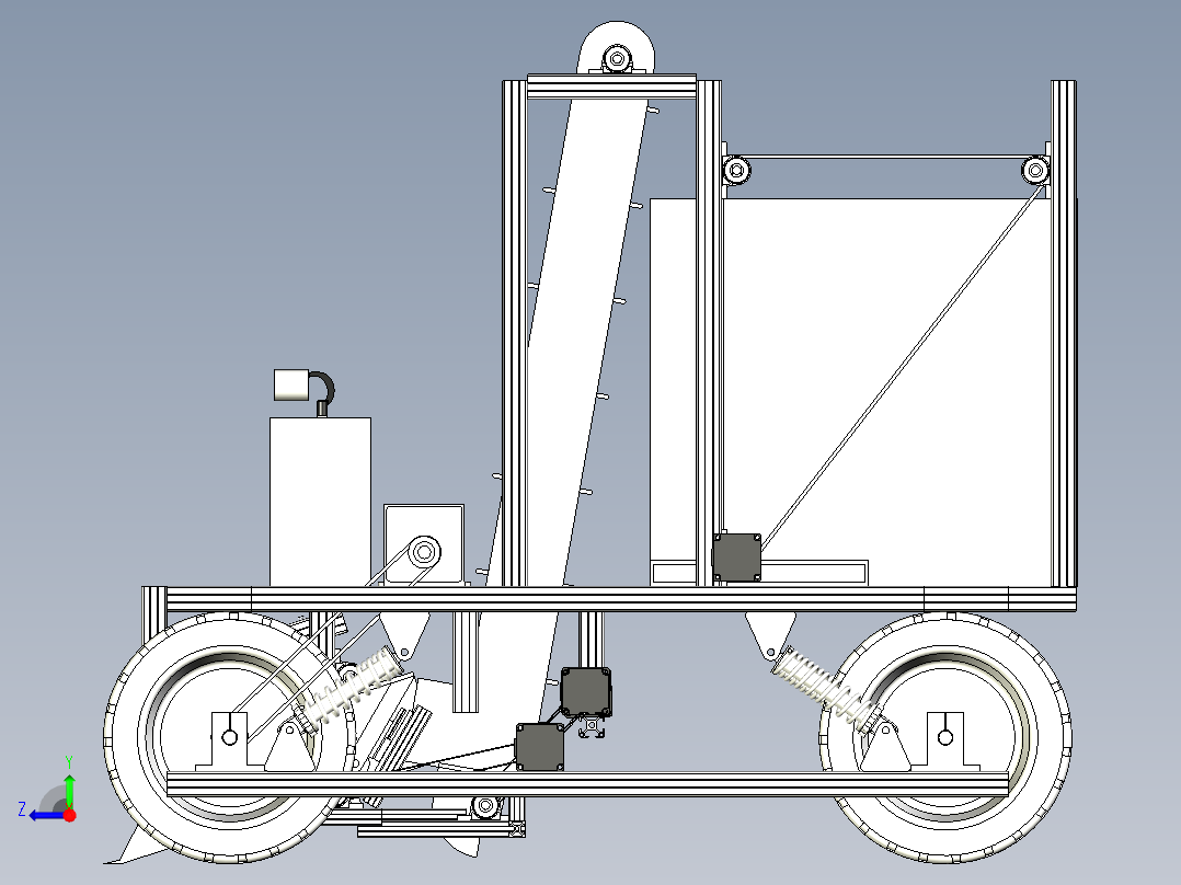 沙滩垃圾自动清理车右视图