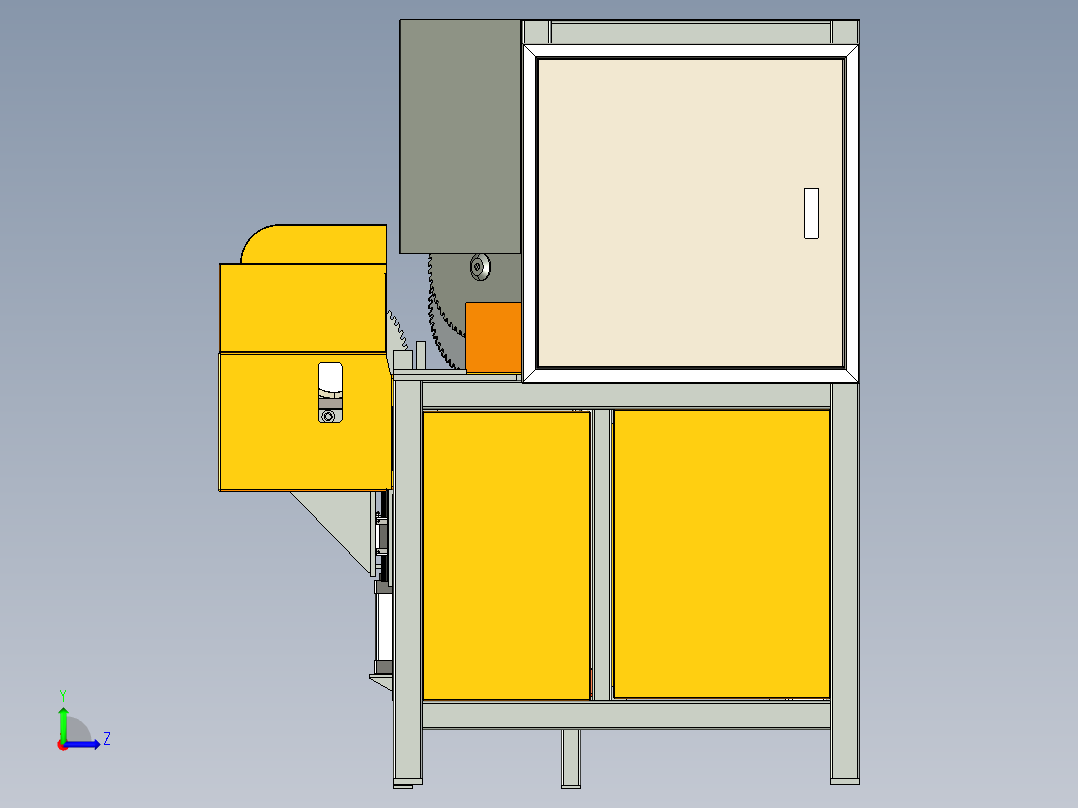 45度铝材锯切设备step左视图