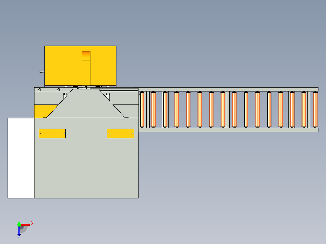 45度铝材锯切设备step俯视图