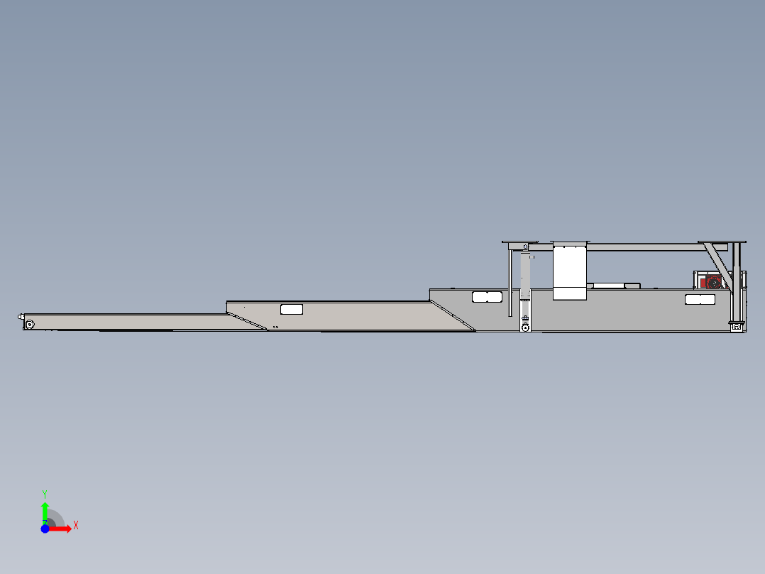 三节伸缩皮带机（sw18可编辑+工程图）前视图