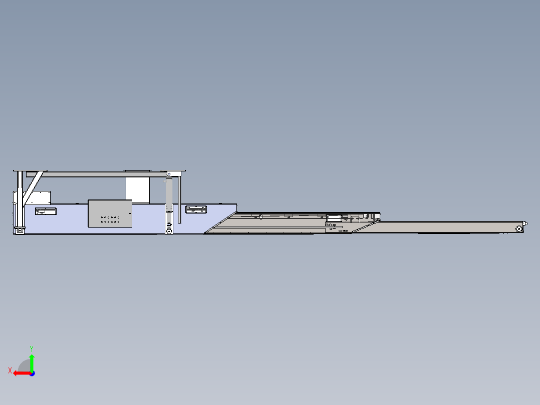 三节伸缩皮带机（sw18可编辑+工程图）后视图