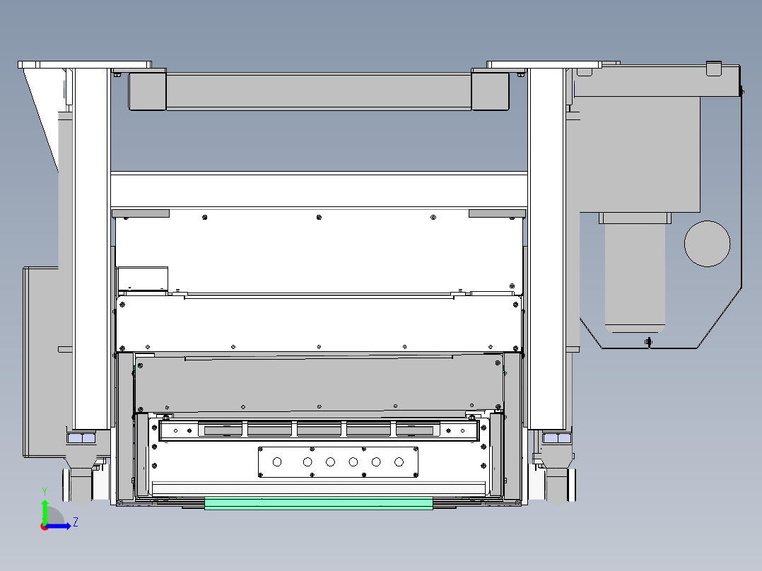 三节伸缩皮带机（sw18可编辑+工程图）左视图