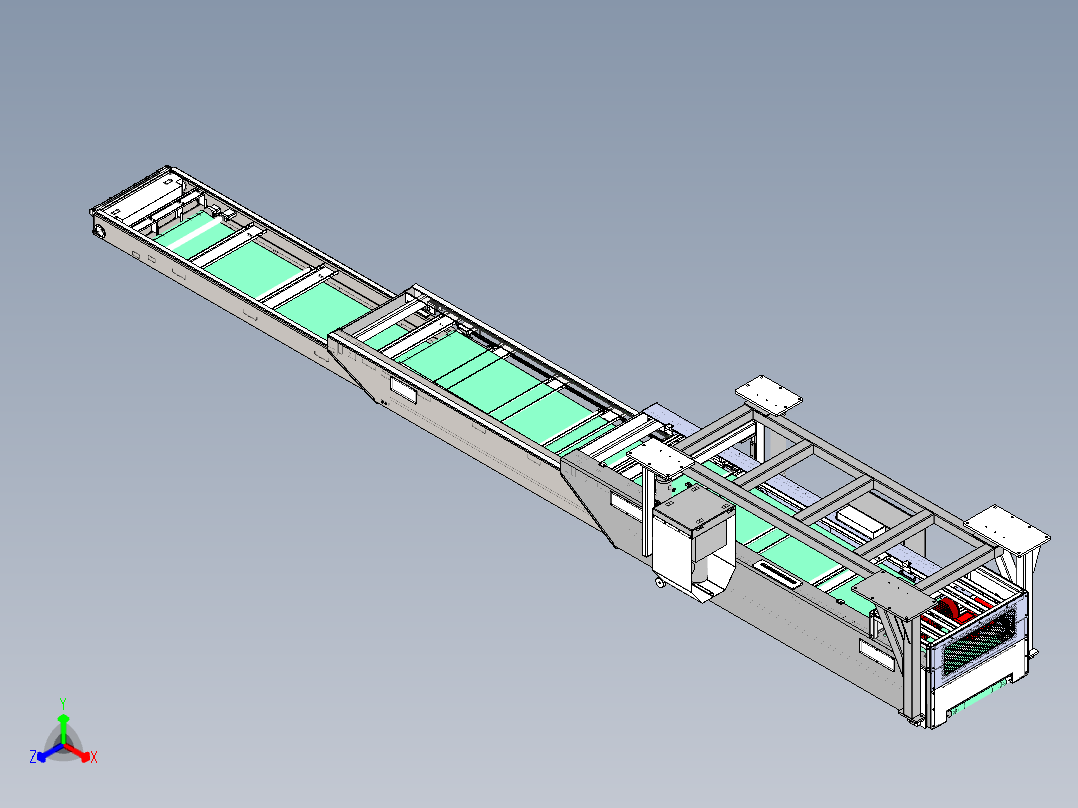 三节伸缩皮带机（sw18可编辑+工程图）正等轴测图