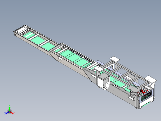 三节伸缩皮带机（sw18可编辑+工程图）正等轴测缩略图