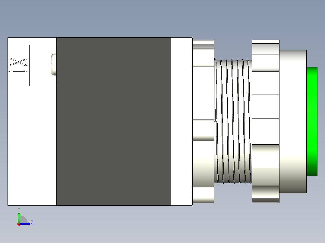 德力西电气LD11-25 绿 圆平形左视图