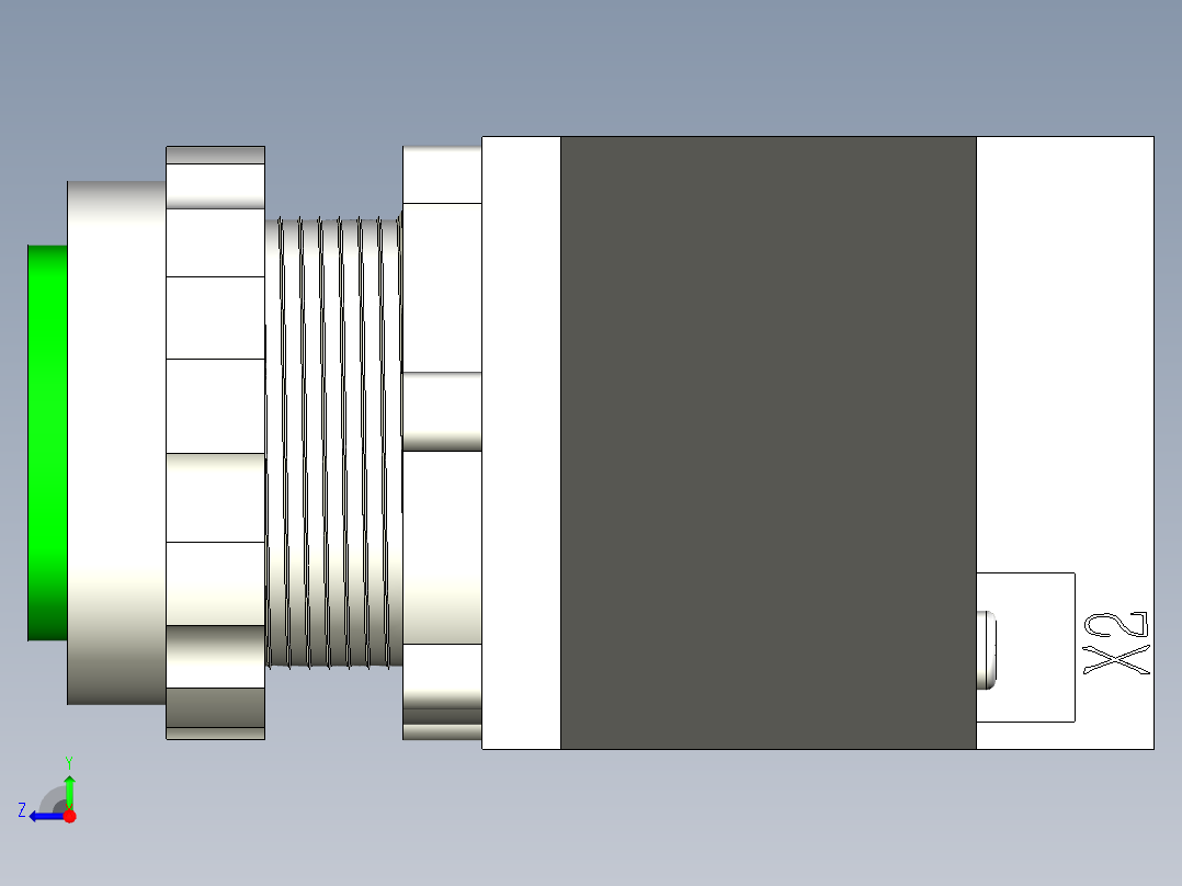 德力西电气LD11-25 绿 圆平形右视图