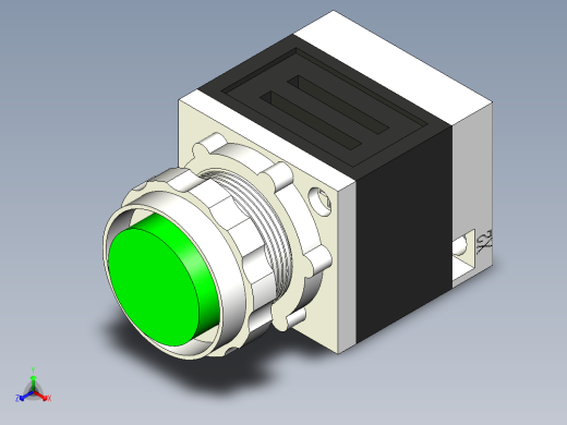 德力西电气LD11-25 绿 圆平形正等轴测缩略图