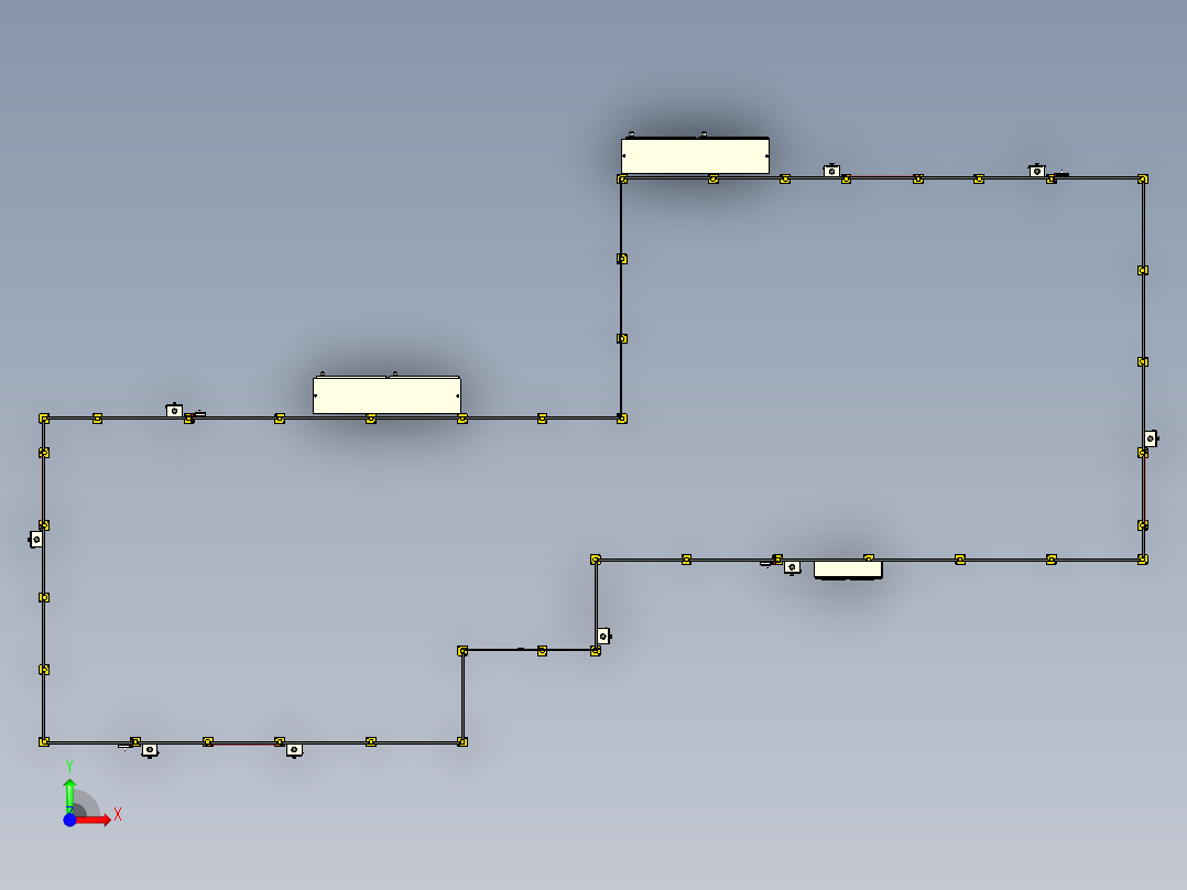 非标产线外围安全防护栏集成标准化设计前视图