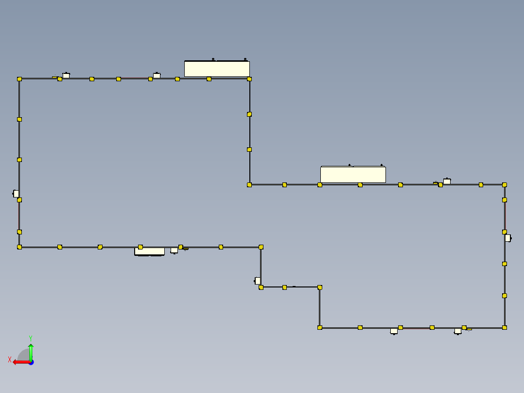非标产线外围安全防护栏集成标准化设计后视图