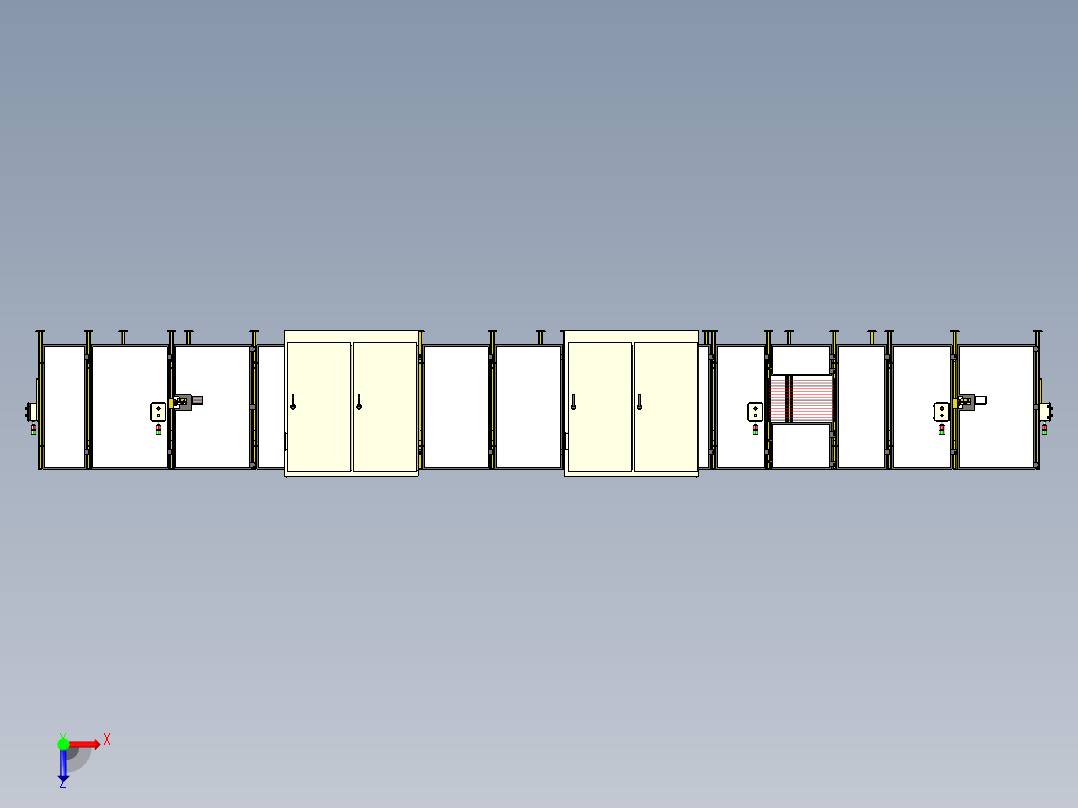 非标产线外围安全防护栏集成标准化设计俯视图