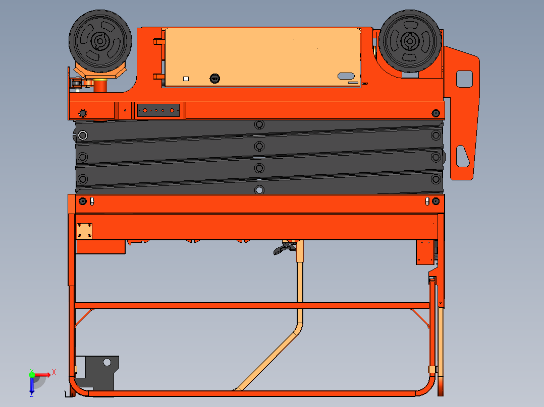 剪叉式升降机 、全自动液压升降平台俯视图