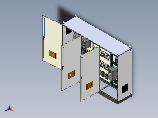 三柜组装双电源刀开关软启动旁路控制柜 55781