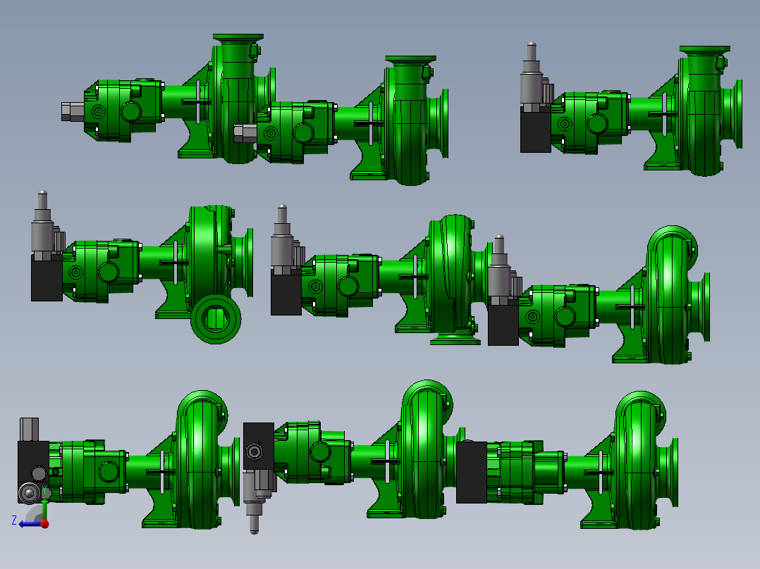 9款FMCSC-D液压离心泵模型右视图