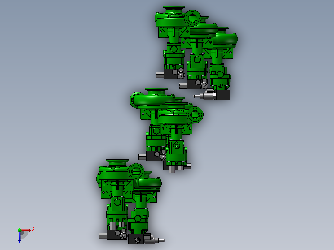 9款FMCSC-D液压离心泵模型俯视图