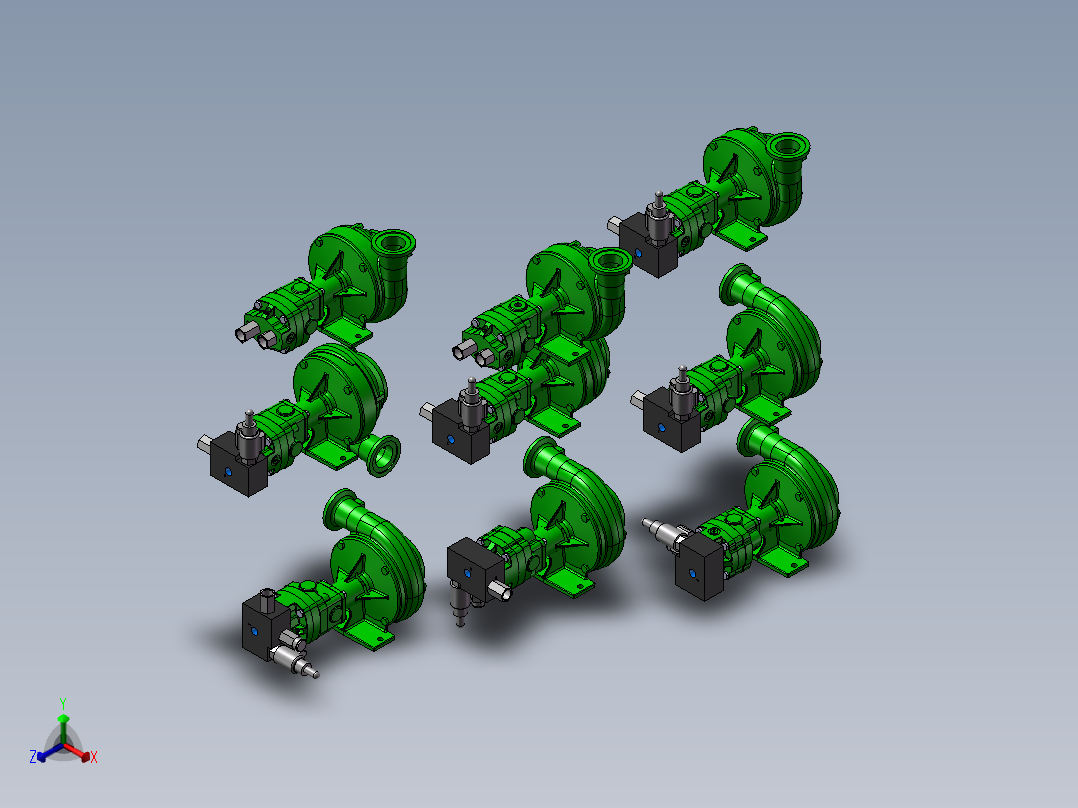 9款FMCSC-D液压离心泵模型正等轴测图