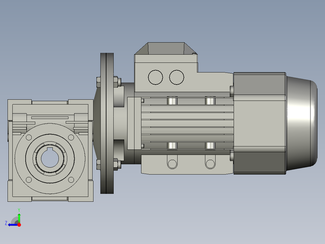 NMRV050蜗轮蜗杆减速机RV50-20-075kW右视图