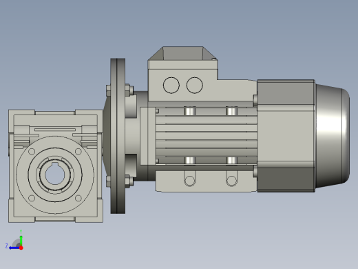 NMRV050蜗轮蜗杆减速机RV50-20-075kW右视缩略图