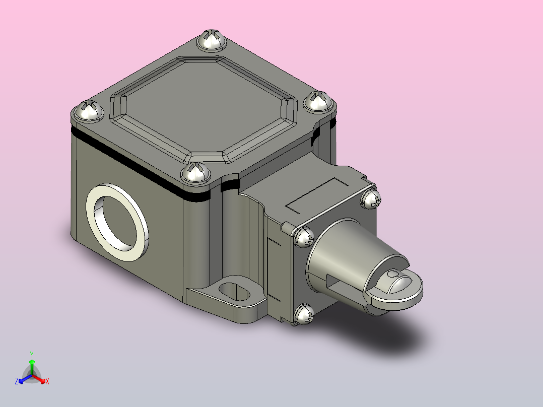 YBLX-K3_20H_L行程开关三维模型202104正等轴测图