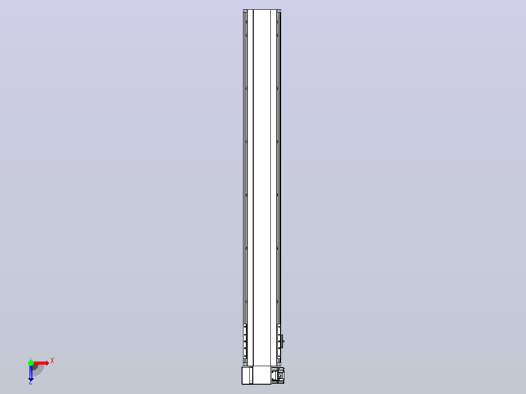 皮带直线轴半封闭可选导轨TPA-HNB-140D-120-L1100-LP-C-P40-N3俯视图
