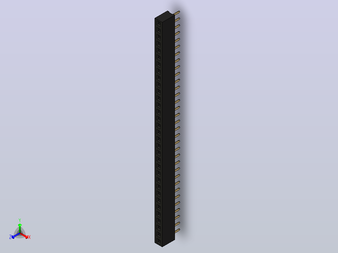 母针头Female_Header_1x33_P2.0_H4.3_straight.step主视图