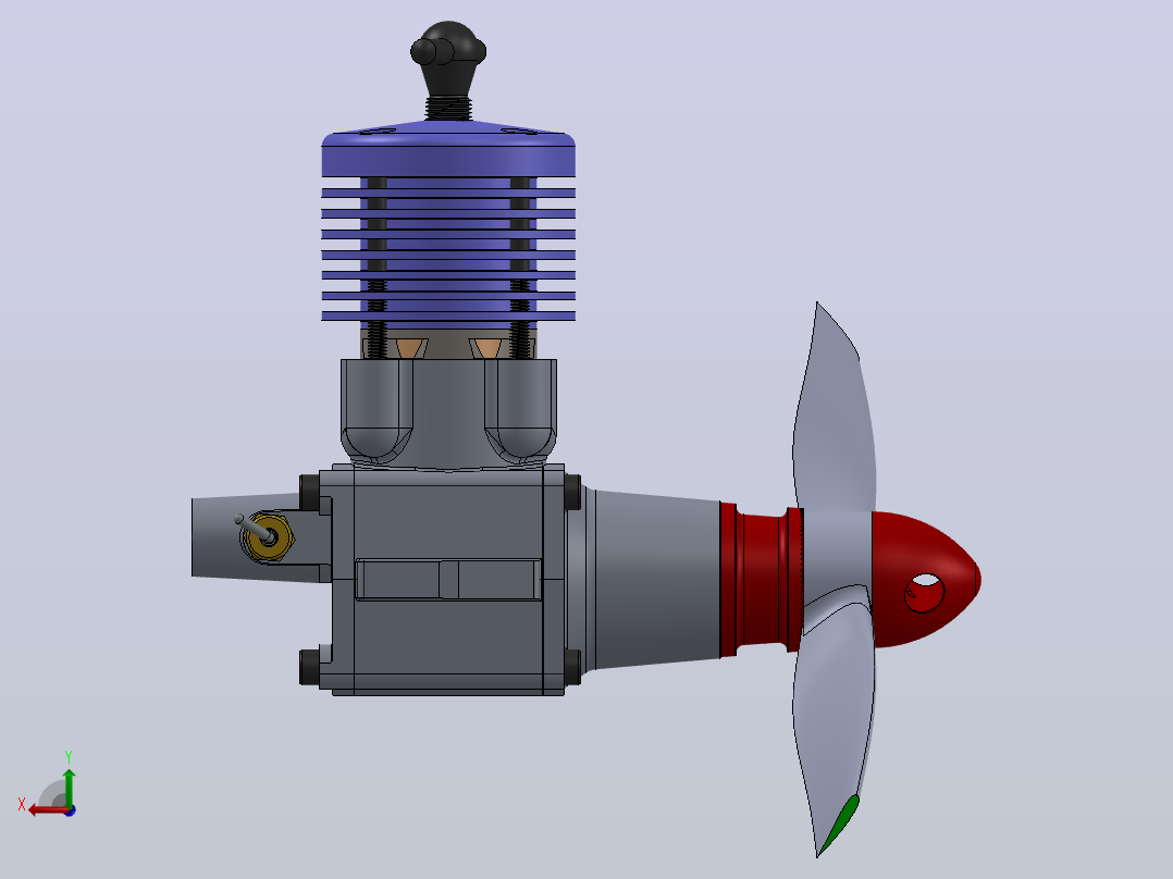 5cc ETA型号柴油发动机后视图