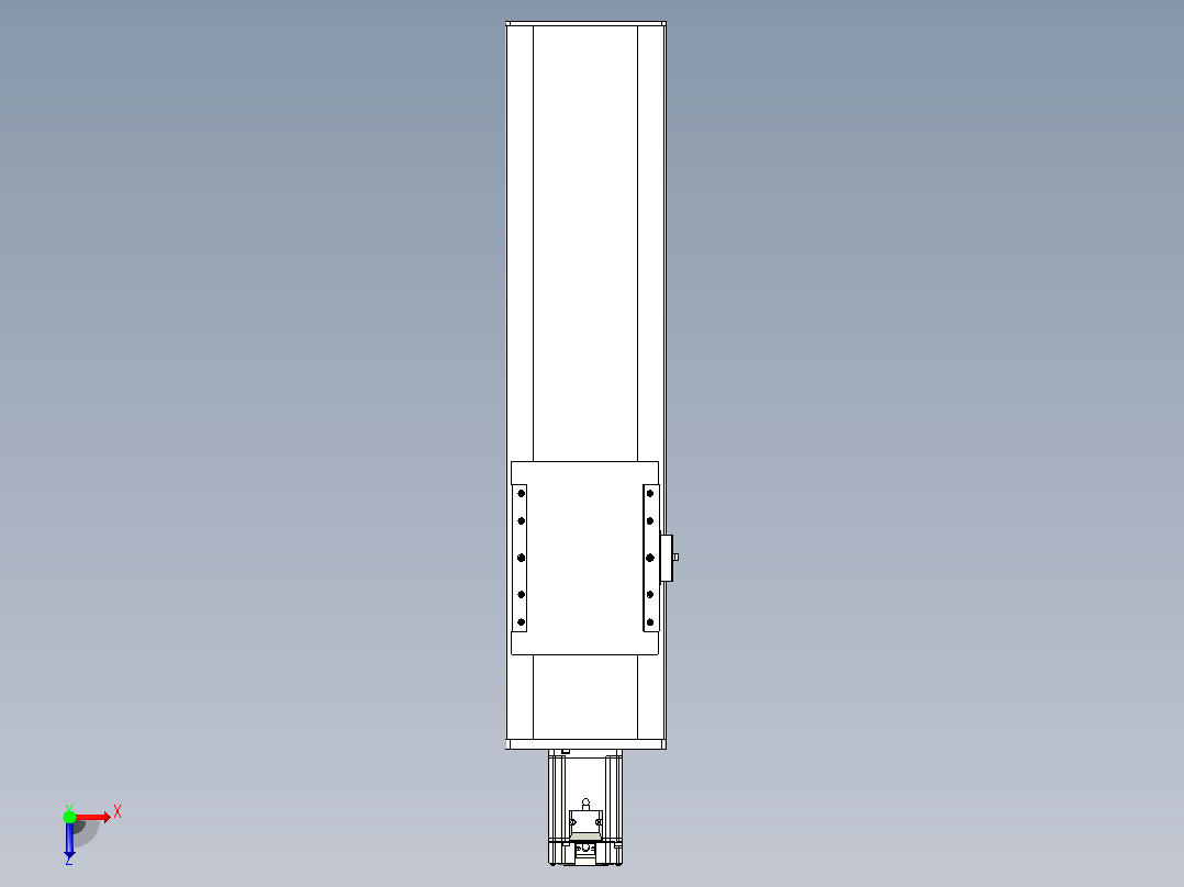 滚珠丝杠直线轴带导轨全封闭TPA-HCR-175D-2510C-L450-M-Y-P75-N3俯视图