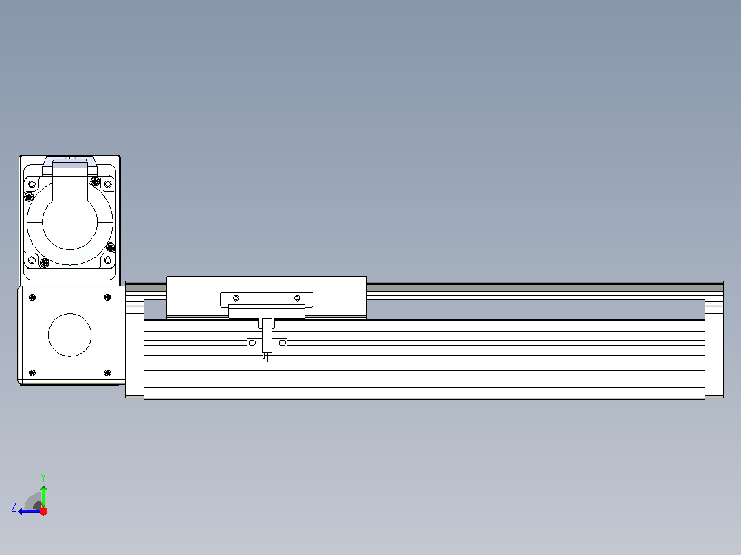 皮带直线轴半封闭可选导轨TPA-HNB-140D-120-L150-LU-Y-P40-N3右视图