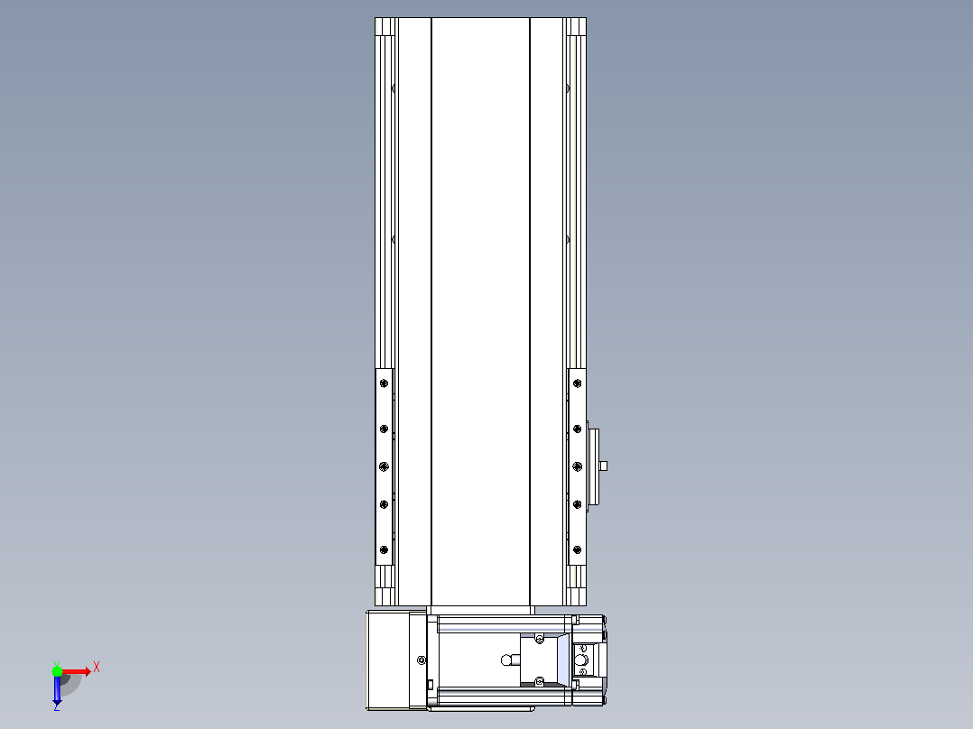 皮带直线轴半封闭可选导轨TPA-HNB-140D-120-L150-LU-Y-P40-N3俯视图