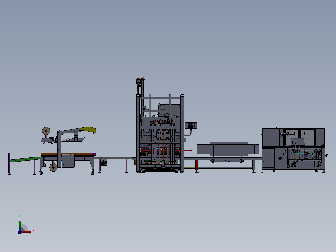 酒装箱输送线 sw18前视图